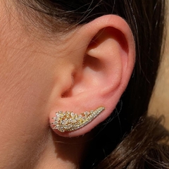 Ear Cuff Mini Navetes Cristal no Banho Ouro - comprar online