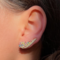 Ear Cuff Mini Navetes Mesclado Colors no Banho Ouro - comprar online