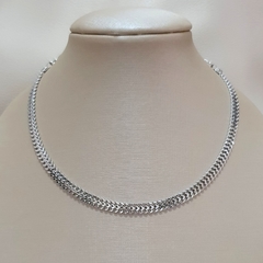 Colar Choker Trançada no Banho de Ródio Branco - comprar online