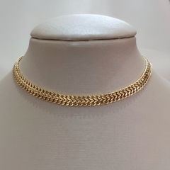 Colar Choker Trança no Banho Ouro - comprar online