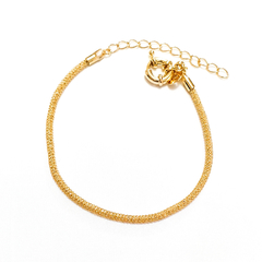 Pulseira Malha Brilhante no Banho Ouro - comprar online