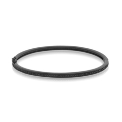 Pulseira Bracelete Cravejado com Zircônias Negras no Banho de Ródio Negro - comprar online