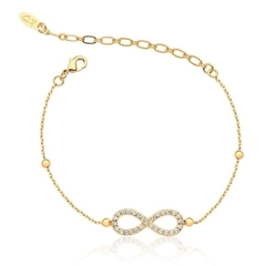 Pulseira Infinito Cravejada no Banho Ouro - comprar online