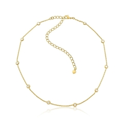 Colar Choker Pontos de Luz Delicado no Banho Ouro