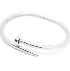 Pulseira Bracelete Prego Liso no Banho de Ródio Branco - comprar online