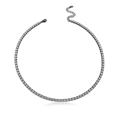 Colar Choker Riviera Cristal no Banho de Ródio Negro - comprar online