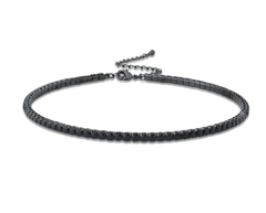 Colar Choker Riviera Negra no Banho de Ródio Negro na internet