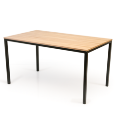 Mesa De Comedor Hierro Y Madera 140x60cm Premium - comprar online