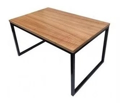 Mesa De Living Ratona Industrial Hierro & Madera Premium