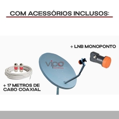 Antena Mini Parabólica 60Cm Com Lnb E Cabo - comprar online