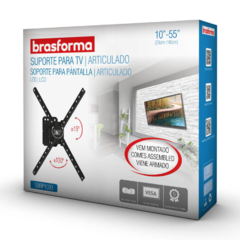 Suporte TV Parede e Movel ate 55" Brasforma Articulado SBRP1020 PT