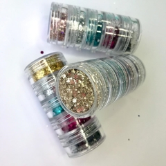 Glitter Torre Cores Variadas Fino Flocado C/5 Miss Sonia - comprar online