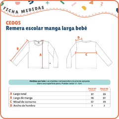 CE005- Remera escolar mangas largas bebé - Naranja Mandarina Mayorista