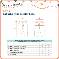 CE019- Babucha escolar frisa bebé en internet