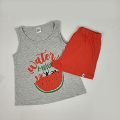 DM190/ DM190G - Pijama Temuco -musculosa con estampa + short liso - Naranja Mandarina Mayorista