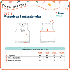 DV018 /DV018G- Musculosa Santander Plus - Naranja Mandarina Mayorista