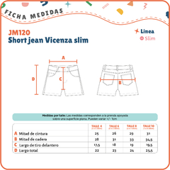 Imagen de JM120/ JM120G- Short de jean nena Vicenza