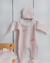 Saída maternidade rosa pó minimalista 100% algodão bordada Lilu Bebê