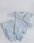Saída maternidade azul pó minimalista 100% algodão bordada Lilu Bebê