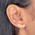 Brinco Earcuff Trevos 4 Folhas Ouro 18K/750