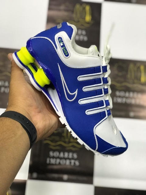 Nike shox store azul e cinza