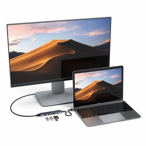 Hub Adaptador USB-C 60W SD HDMI 4K 60Hz 2 USBA Multiplicador