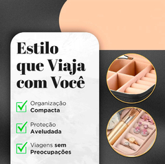 Porta jóias mini estojo organizador de acessórios rosa - comprar online