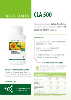 CLA 500 - Reducción de grasa corporal - Apoya tu rutina diaria de ejercicio y tu alimentación balanceada - comprar online