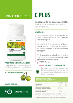 Vitamina C Plus - LIBERACIÓN CONSTANTE DE VITAMINA C DURANTE 8 HORAS - comprar online