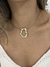 Choker aro pingente oval vazado dourado - comprar online