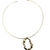 Choker aro pingente oval vazado dourado