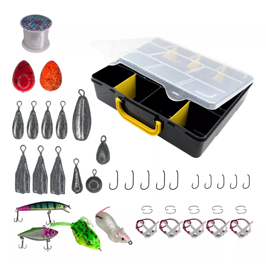 Caja De Pesca Completa Gavetero Plástico Kit Con Accesorios