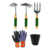 Kit De Jardinería Azadilla Rastrillo Tenedor Guantes Macetas