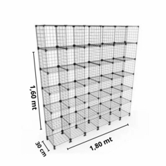 Estante Aramada Com 36 Nichos de 30x30cm