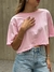 Cropped comfort liso rosa candy