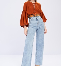 CALÇA JEANS FLARE LOOSE SUPER HIGH