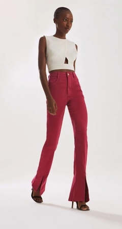 CALCA IÓDICE SKINNY FLARE CÓS ALTO ABERTURA BARRA PINK - comprar online