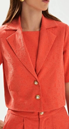 BLAZER IÓDICE DETALHE BOTÃO LARANJA - comprar online