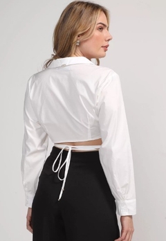 BLUSA CROPPED LANÇA PERFUME AMARRAÇÃO BRANCA LANÇA PERFUME - Via Rosê Boutique