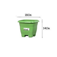 3X Vaso Quadrado Verde 18x14Cm RISCHIOTO na internet