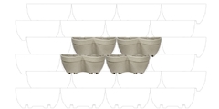 Vaso Parede Grande Duplo Modular 52x27cm Terraza Nutriplan - Jardins.me