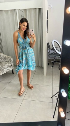 VESTIDO CURTO - INDIANO - LASTEX NA LATERAL - BEM ME QUERO