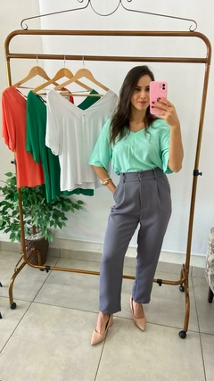 BLUSA VISCOLINHO - GOLA V - BEM ME QUERO