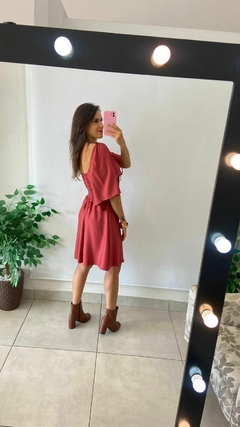 VESTIDO CURTO MANGA - MARSALA - comprar online