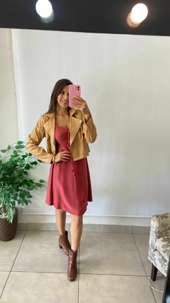 VESTIDO CURTO MANGA - MARSALA - loja online