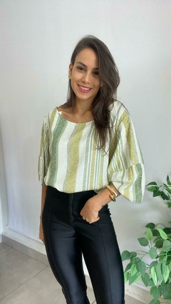 BLUSA PLUS LISTRADA - BEM ME QUERO