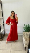 VESTIDO LONGO - MANGA - DUNA - TELHA