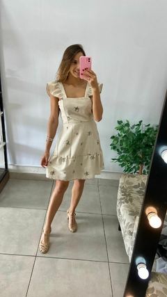 VESTIDO CURTO - LINHO - NUDE