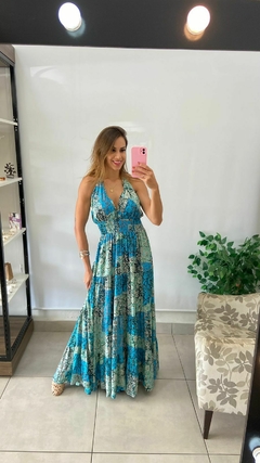 VESTIDO LONGO - INDIANO - AMARRAÇÃO NAS COSTAS E PESCOÇO - comprar online