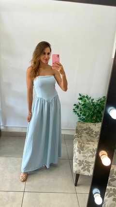 VESTIDO TOMARA QUE CAIA - AZUL CLARO